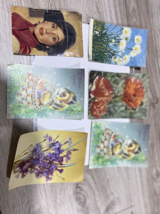 советские открытки и монеты