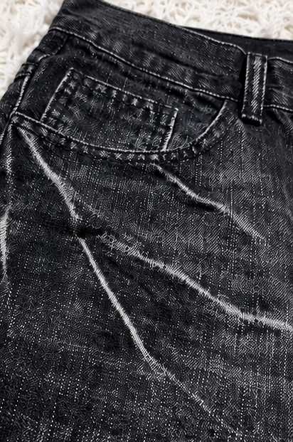 Blugi Negri Flared cu Efect Faded