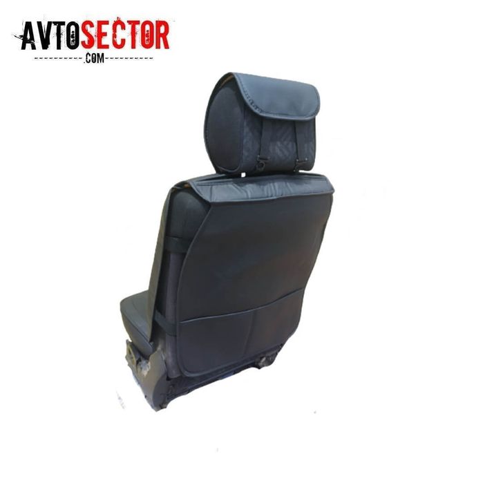 Кожени луксозни калъфи за седалки / тапицерия за предни седалки черен