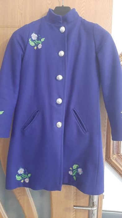 Palton  din stofa pentru fetite 7-10 ani