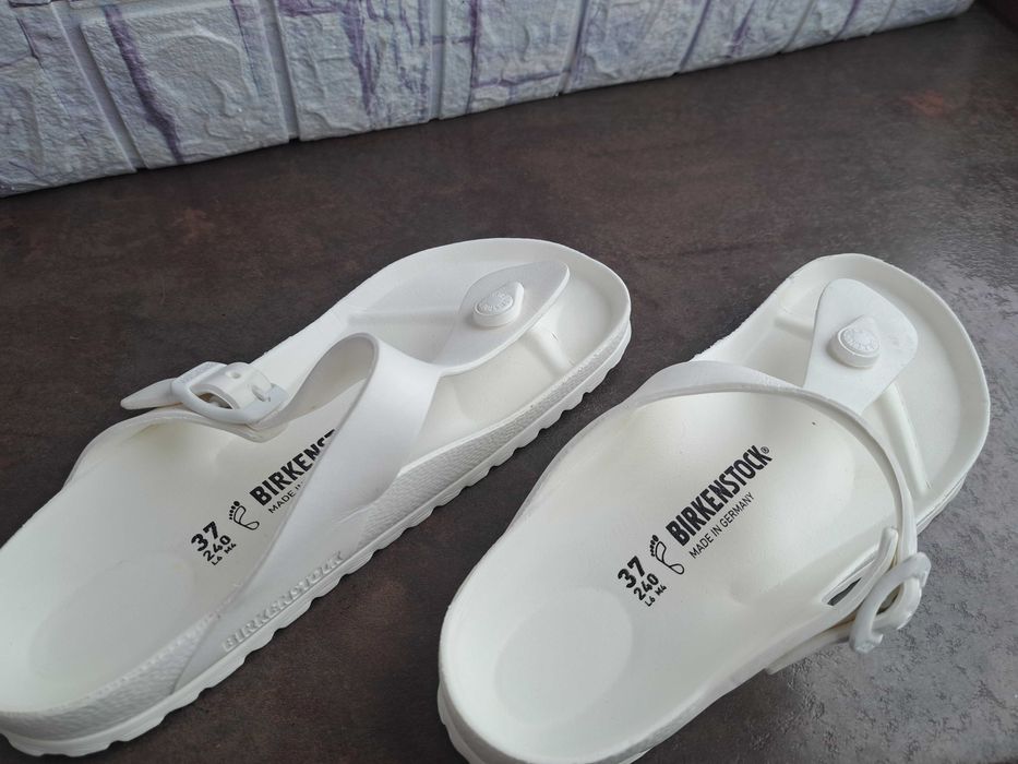 дамски чехли,Birkenstock,летни отворени обувки,бели джапанки,37