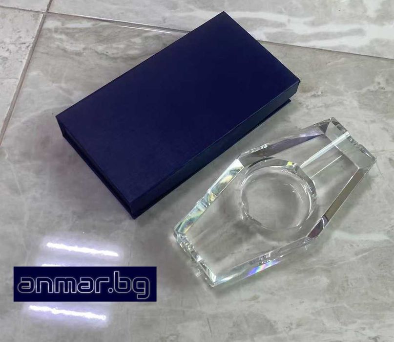 Кристален пепелник за пури, двоен