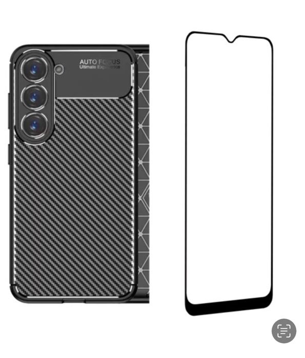 Samsung A02S/A03S/A04S/A05S/A06 Husa Carbon + Folie Sticla Premium Gla