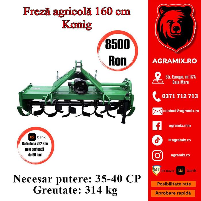 Freza agricola KONIG 160 cm nou Agramix