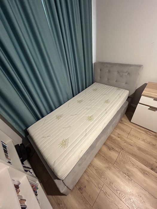 Pat copii tapițate cu spațiu de depozitare