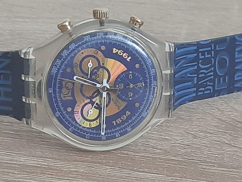 Ceas Swatch Chrono IOC SCZ100 (1894-1994) – Ediție Centenar Olimpic/Ceas Vintage Swatch Chrono SCN103 „JFK” (1991/1992) – De Colecție