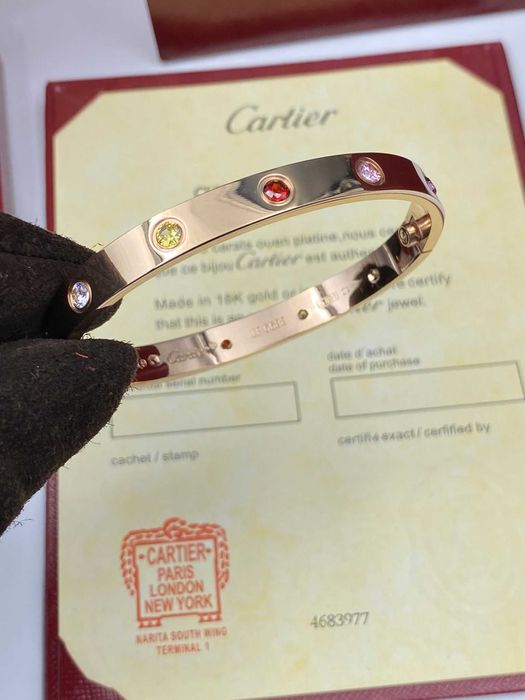 Brățară Cartier LOVE 19 aur roz 750 cu 10 diamante