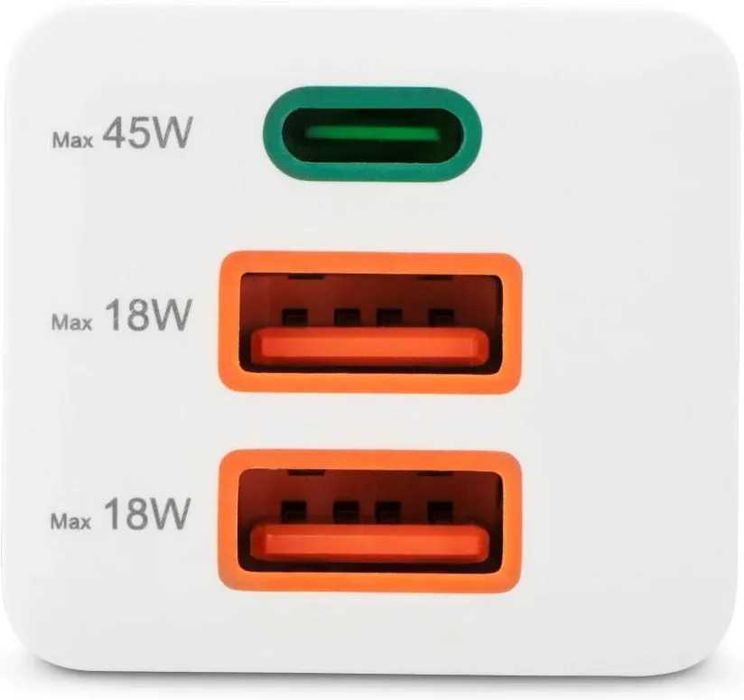 Incarcator 45W HAMA 201995 1xUSB-C 2xUSB-A PD Quick Charge 3.0 GaN Alb