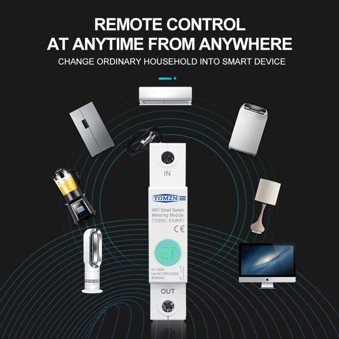 63А Wifi монофазен електромер/защита пренапрежение/таймер