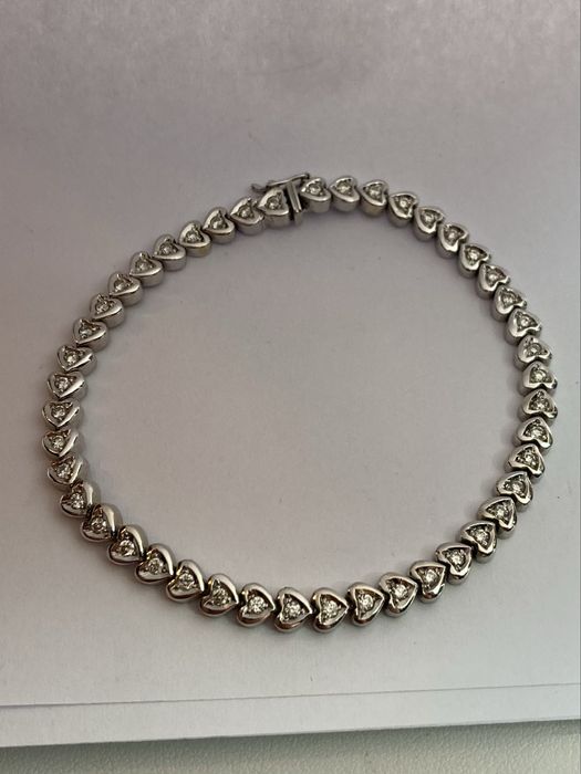 Bratara aur alb cu diamante 1.01ct