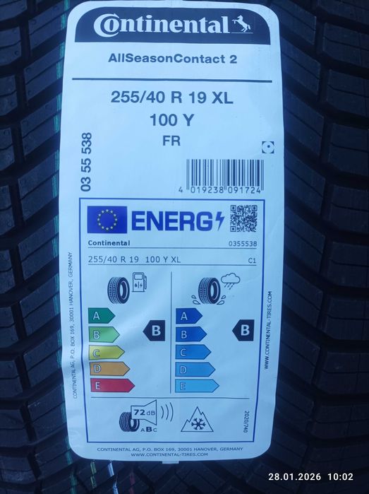 255/40 R19 Continental