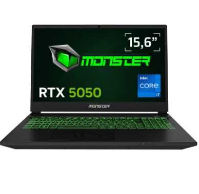 MONSTER Abra A5 V22.1.14 Intel Core i7 13620H 24 GB RAM 1 TB SSD 8 GB RTX 5050 FreeDOS 15,6" FHD 144 Hz