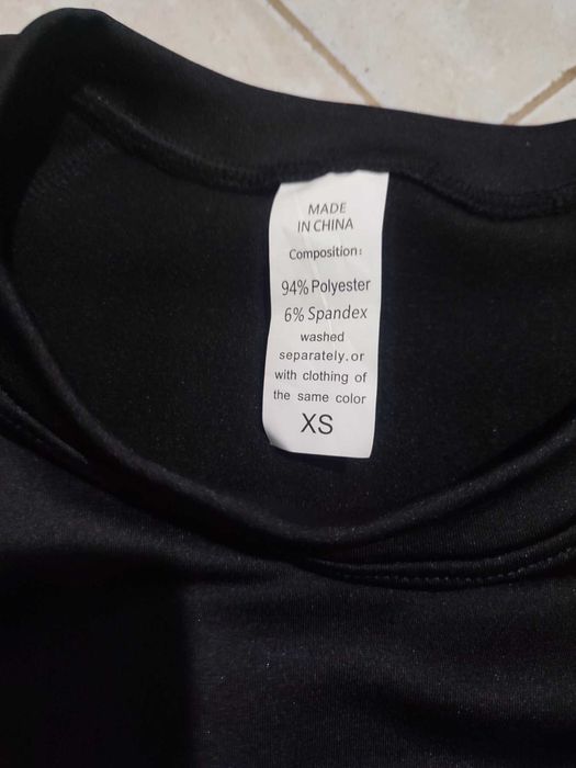 Спортна блуза с яка, за фитнес, еластична материя, НОВА