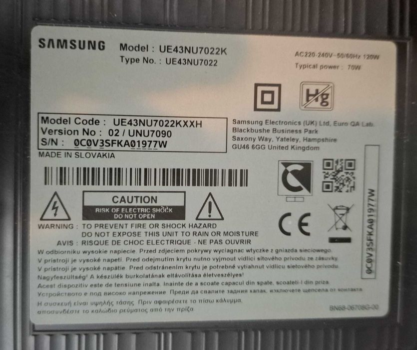 Smart Tv 4k Samsung 108 Cm / Amanet Cashbook Braila Viziru