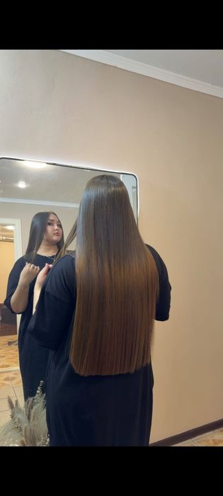 Кератиновое выпрямление волос