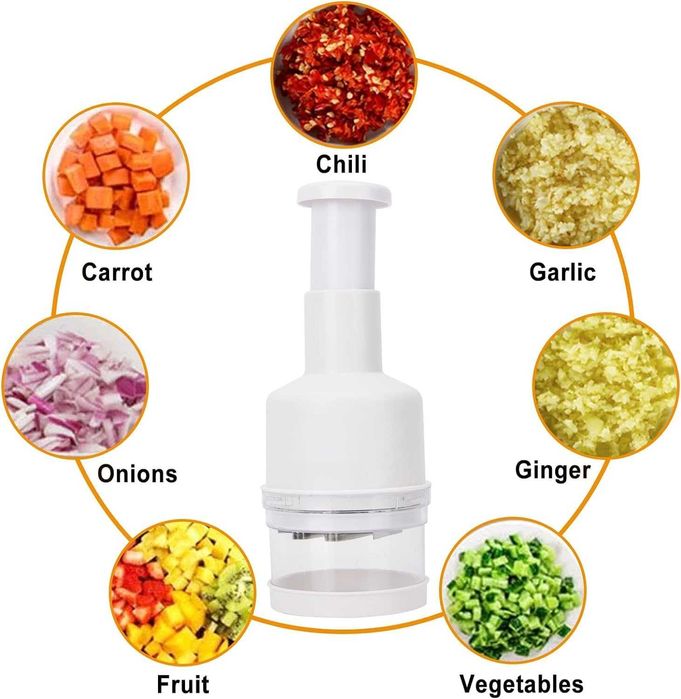 Tocator rotativ manual pentru legume, ceapa si usturoi 6 lame din inox