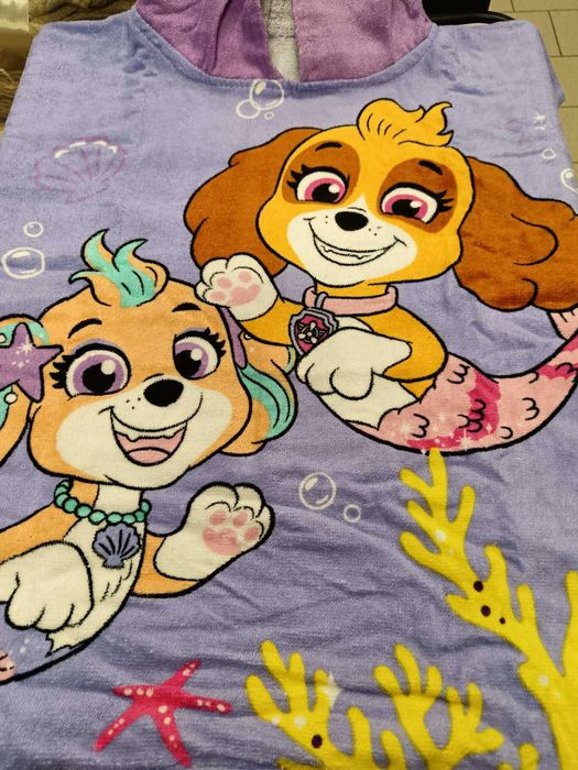 Пончо Скай на PAW PATROL.Големи плажни хавлии Дини,Наса.Чанта-постелка