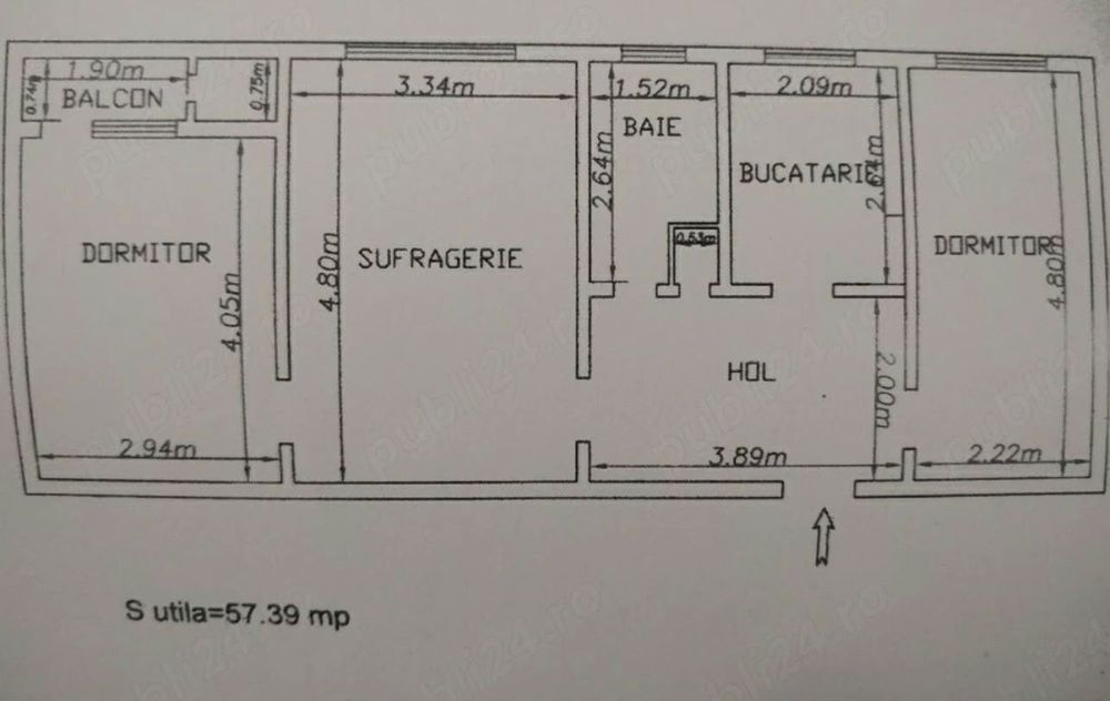 apartament cu 3 camere în Deva, zona Aleea l, fostă Poliție, punctul 0.