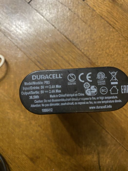 Power bank Външна батерия Duracell, 10050mAh