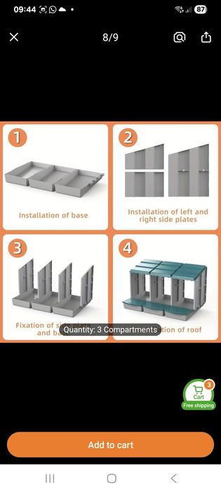 Cuibar gaini foarte practic cu 3 compartimente