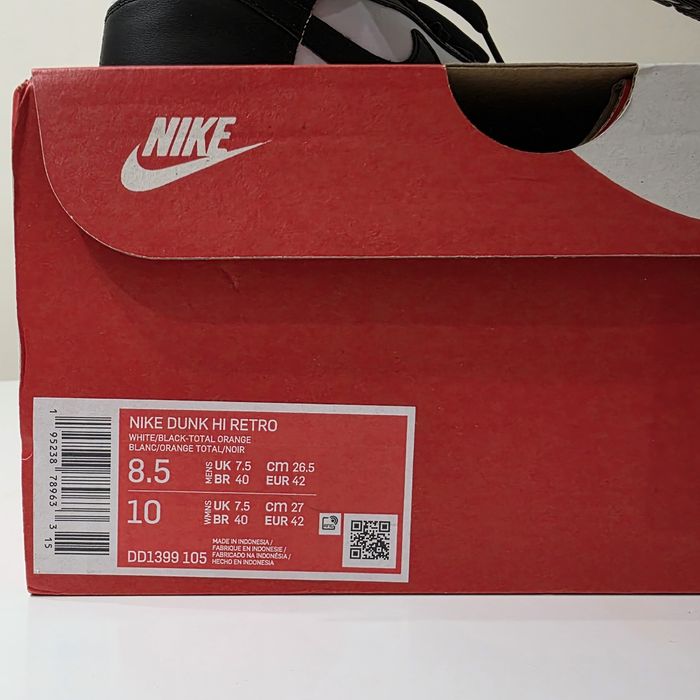 Nike Dunk Hi Retro, номер 42, нови