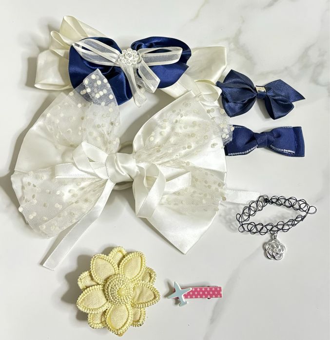 Сетка, бублик, банты для волос