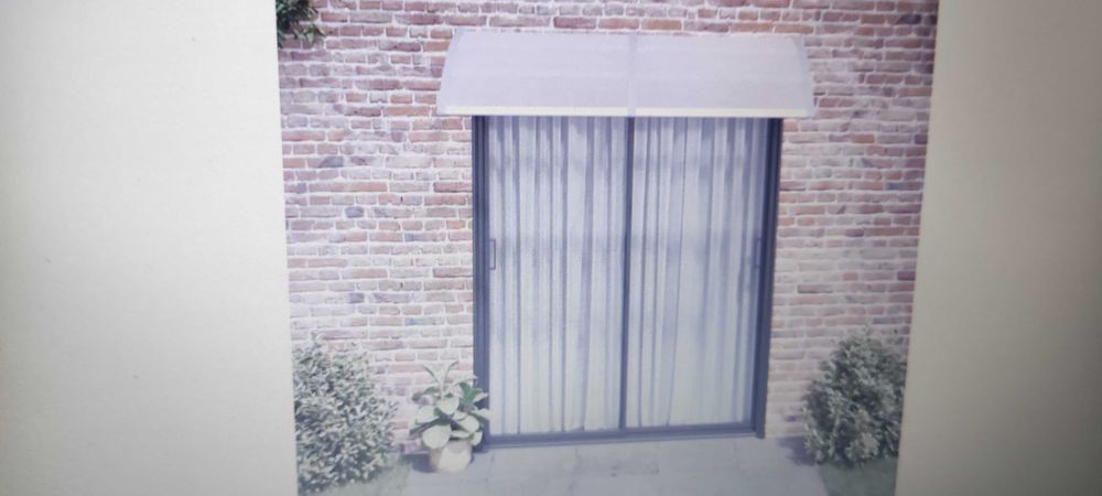 Навес за врата сив 200x100 см PC