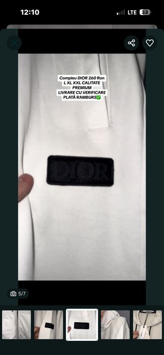Compleu Dior Alb Calitate Premium