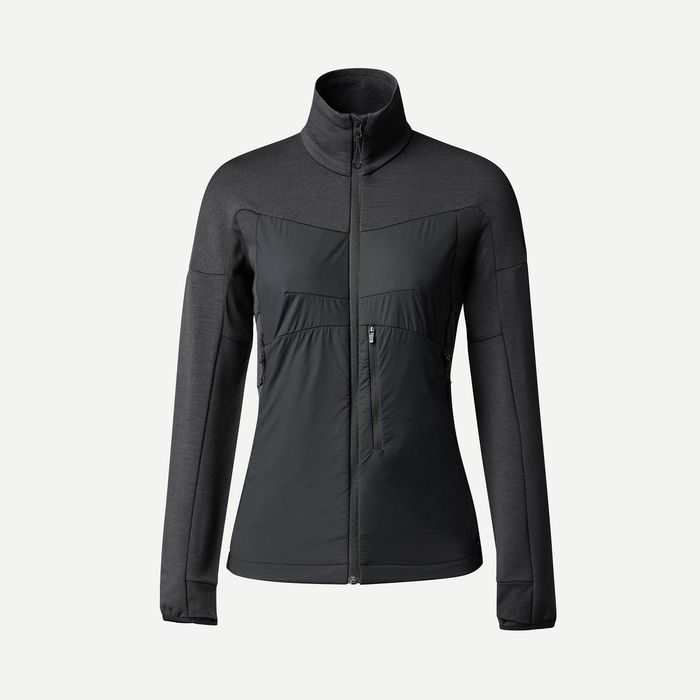 Hanorac trekking Mt900 lână merinos Negru - produs resigilat Decathlon