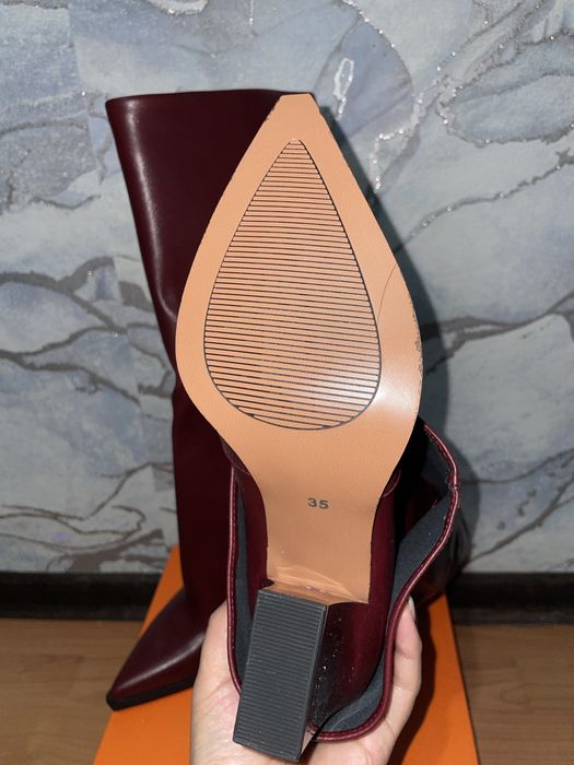 Бордовые ботильоны — новые, размер 36–37