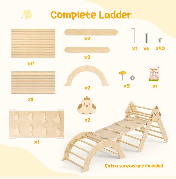 Монтесори комплект за катерене 7в1 - Триъгълник на Пиклер, арка, рампа