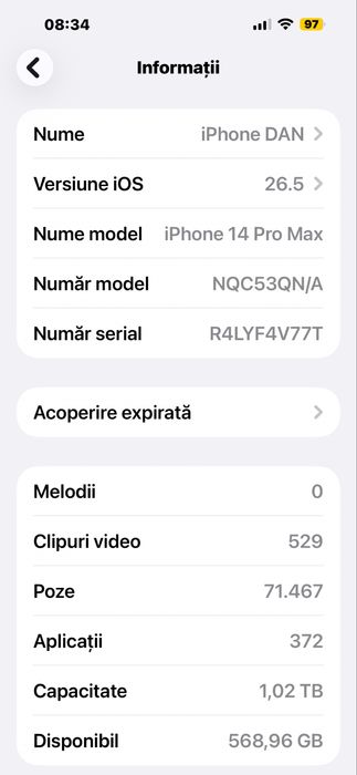 Iphone 14 Pro Max 1Tb Deep Purple IMPECABIL + Cutie + Factura
