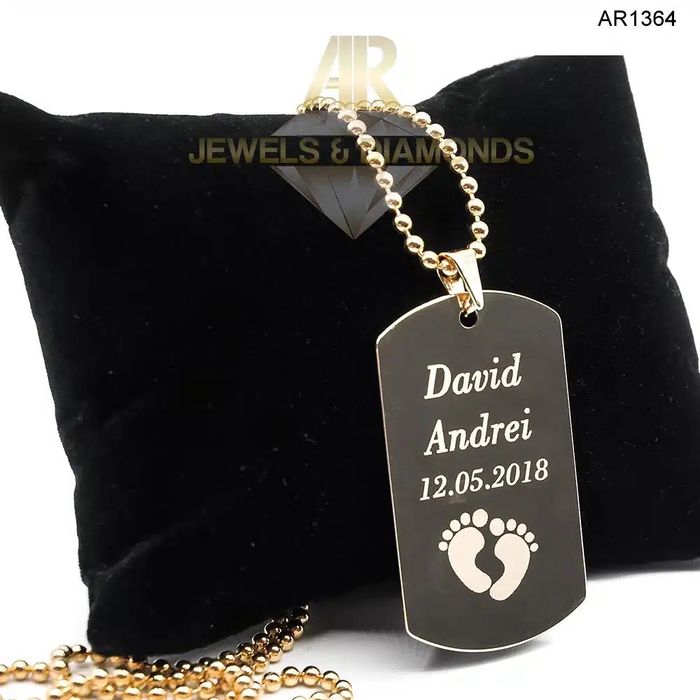 Lantisor 60cm Aur 14K cu pandantiv Army [AR1364]