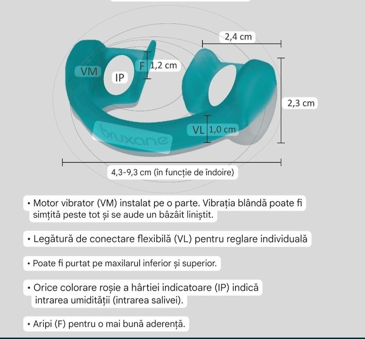 dispozitiv medical Bruxane bruxism protectie dinti scrasnit vibratii