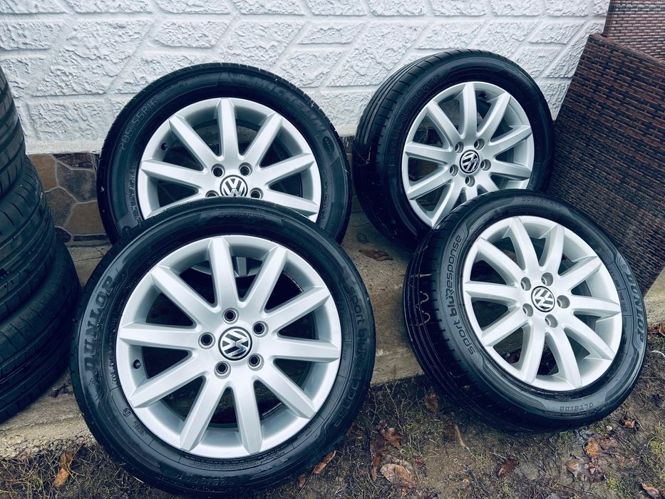 Jante aliaj R16 VW cu anvelope Dunlop 205/55 R16