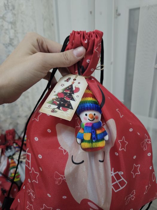 Новогодний кулек, сладости, игрушка