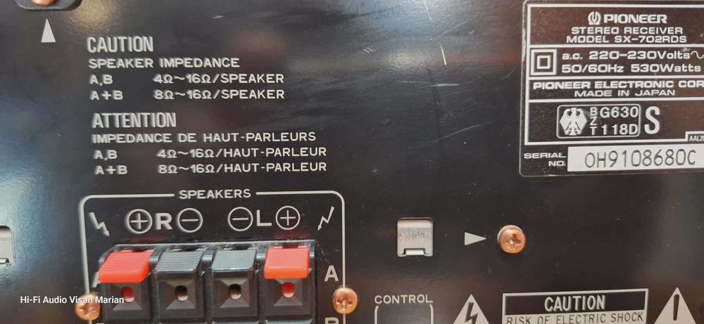 Amplitunere Pioneer SX-702 RDS Cu Telecomanda