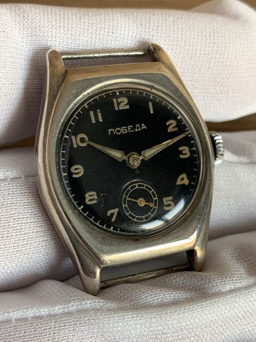 Часовник ПОБЕДА Сребро 875 1949  1МЧЗ Русия Руски СССР Съветски