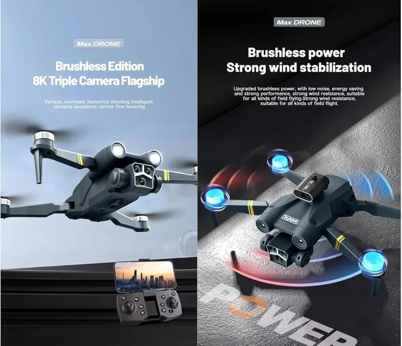Дрон M3 max Двойна камера HD, Широкоъгълен 120° Коледна промоция -20%
