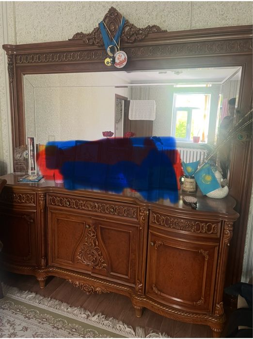 Комод, мебель, шкаф с зеркалом.