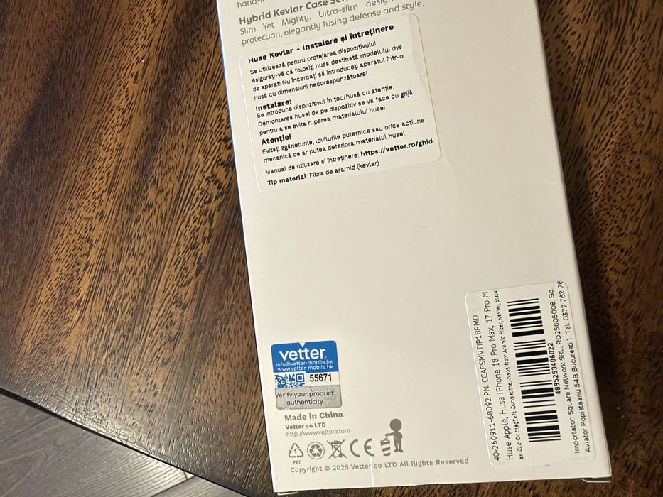 Husa vetter iphone 18/17 pro max KEVLAR