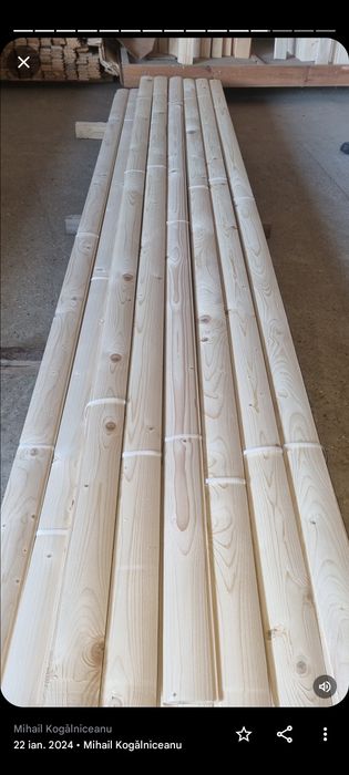 Lambriu molid pin semirotund sau termotratat