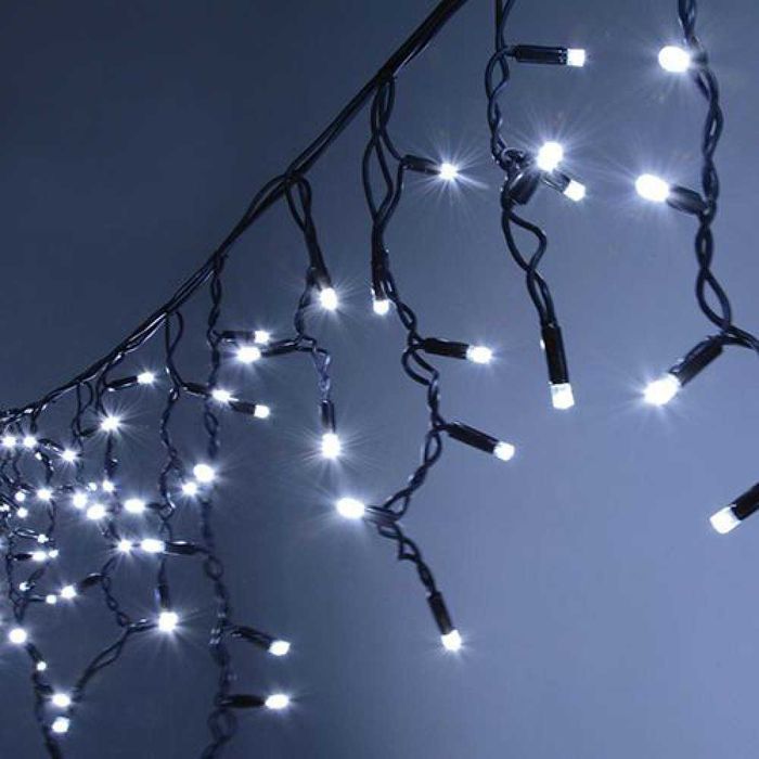 Външни професионални коледни лампи с ФЛАШ ЕФЕКТ 3м х 30-50см Ст.Бял