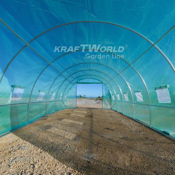 Тунелна оранжерия парник 8×3×2м – подсилени тръби, UV защита и 16 проз