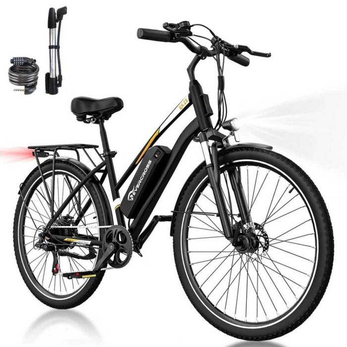 Електрически градски велосипед 28″ с 250W мотор, 36V 13Ah батерия и пробег до 90 км.