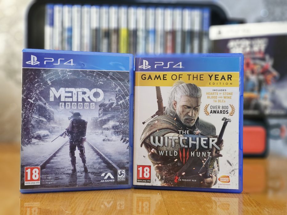 Игры, диски для PS4, PS5. Ведьмак 3 и Метро Исход