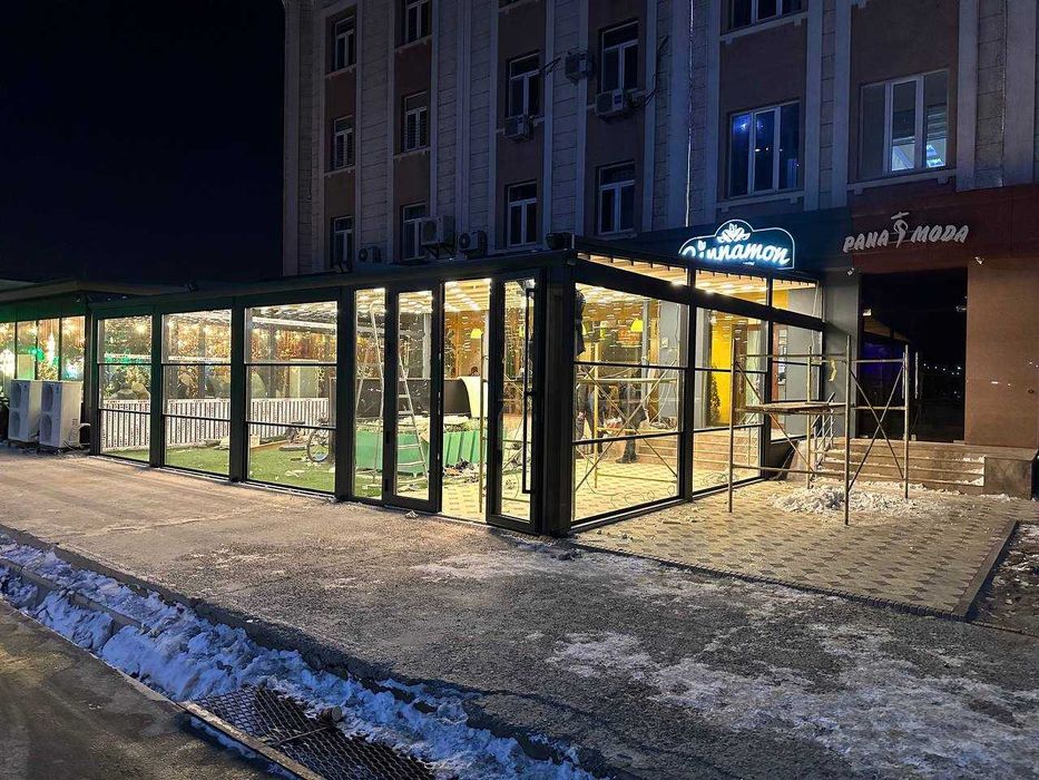 Автоматическое гильотинное остекление. Панорамные стеклянные системы.