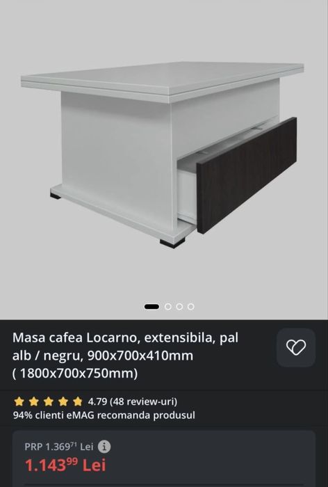 Masa de cafea extensibila