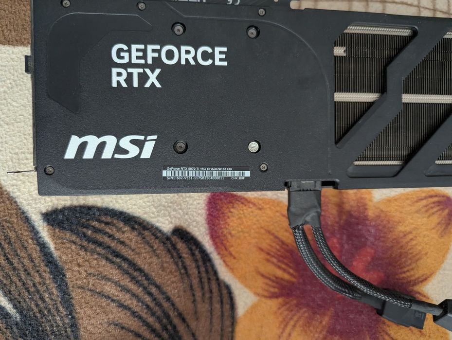 Placa video MSI GeForce RTX 5070 TI 16G SHADOW 3X OC, 256-bit GDDR7