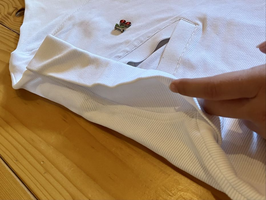 Блуза с къс ръкав, бяла